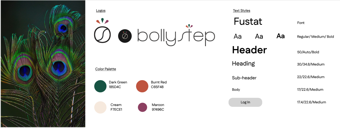 BollyStep style guide — colours, typography, and components
